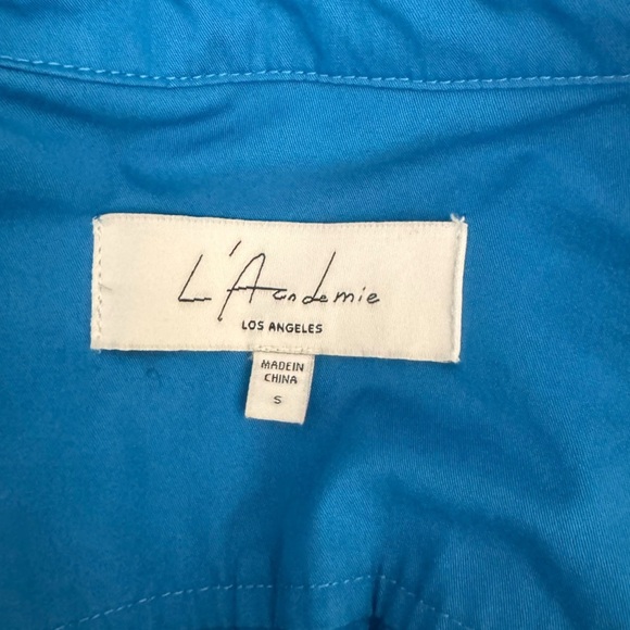 L'Academie - NWOT Zenda Mini Button Down Dress Electric Blue Sz S - Picture 6 of 8